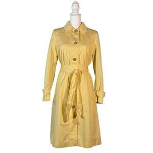 LOFT Butter Yellow Belted Trench‎ Coat Women’s S Mid Calf Casual Chic